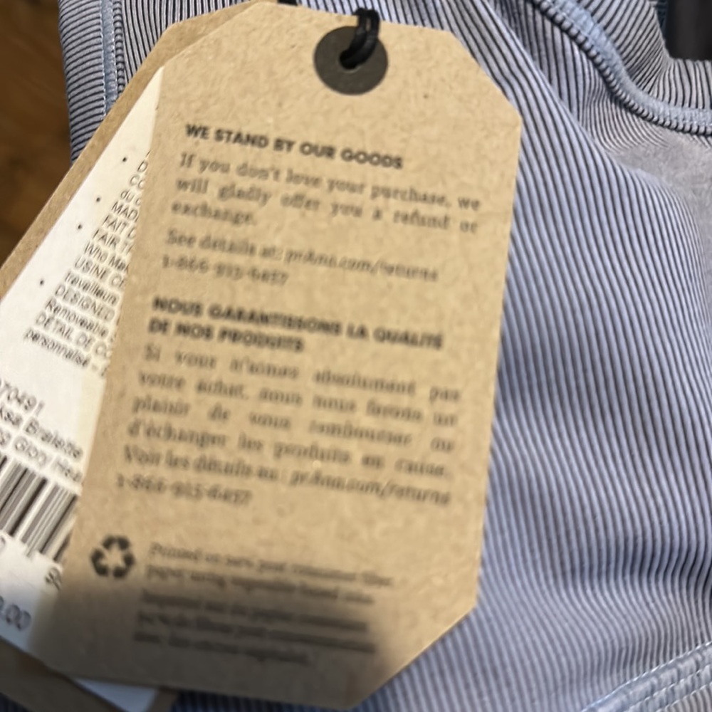 Prana Light Blue Ribbed Bra - Picture 6 of 9